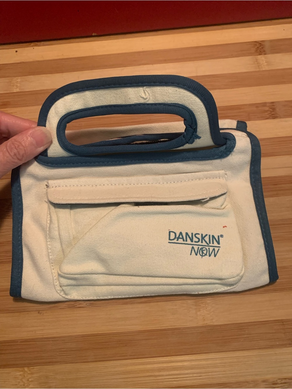 Danskin Now Canvas Yoga Mat Tote Bag with Front Zip Pocket for Keys and Cards